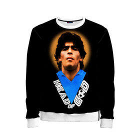 Детский свитшот 3D с принтом Diego Maradona в Екатеринбурге, 100% полиэстер | свободная посадка, прямой крой, мягкая тканевая резинка на рукавах и понизу свитшота | diego | diego armando maradona | legend | maradona | аргентина | диего | король | легенда | марадона | нападающий | полузащитник | футбол | футболист