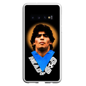 Чехол для Samsung Galaxy S10 с принтом Diego Maradona в Екатеринбурге, Силикон | Область печати: задняя сторона чехла, без боковых панелей | Тематика изображения на принте: diego | diego armando maradona | legend | maradona | аргентина | диего | король | легенда | марадона | нападающий | полузащитник | футбол | футболист