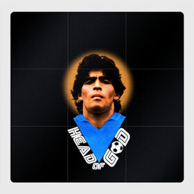 Магнитный плакат 3Х3 с принтом Diego Maradona в Екатеринбурге, Полимерный материал с магнитным слоем | 9 деталей размером 9*9 см | Тематика изображения на принте: diego | diego armando maradona | legend | maradona | аргентина | диего | король | легенда | марадона | нападающий | полузащитник | футбол | футболист