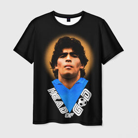 Мужская футболка 3D с принтом Diego Maradona в Екатеринбурге, 100% полиэфир | прямой крой, круглый вырез горловины, длина до линии бедер | diego | diego armando maradona | legend | maradona | аргентина | диего | король | легенда | марадона | нападающий | полузащитник | футбол | футболист
