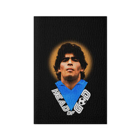 Обложка для паспорта матовая кожа с принтом Diego Maradona в Екатеринбурге, натуральная матовая кожа | размер 19,3 х 13,7 см; прозрачные пластиковые крепления | diego | diego armando maradona | legend | maradona | аргентина | диего | король | легенда | марадона | нападающий | полузащитник | футбол | футболист