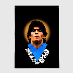 Постер с принтом Diego Maradona в Екатеринбурге, 100% бумага
 | бумага, плотность 150 мг. Матовая, но за счет высокого коэффициента гладкости имеет небольшой блеск и дает на свету блики, но в отличии от глянцевой бумаги не покрыта лаком | diego | diego armando maradona | legend | maradona | аргентина | диего | король | легенда | марадона | нападающий | полузащитник | футбол | футболист