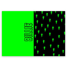 Поздравительная открытка с принтом Billie Eilish в Екатеринбурге, 100% бумага | плотность бумаги 280 г/м2, матовая, на обратной стороне линовка и место для марки
 | 2021 | billi | billi eilish | eilish | music | айлиш | били | билли | билли эйлиш | зеленый человечек | музыка | новогодняя | рок | с новым годом | эйлиш
