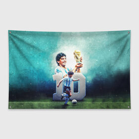 Флаг-баннер с принтом 10 number в Екатеринбурге, 100% полиэстер | размер 67 х 109 см, плотность ткани — 95 г/м2; по краям флага есть четыре люверса для крепления | 10 номер | diego | football | maradona | maradonna | арегнтина | бога | диего | марадона | марадонна | ретро | рука | сборная аргентины | футбол | футболист