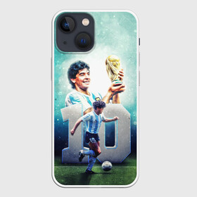 Чехол для iPhone 13 mini с принтом 10 number в Екатеринбурге,  |  | 10 номер | diego | football | maradona | maradonna | арегнтина | бога | диего | марадона | марадонна | ретро | рука | сборная аргентины | футбол | футболист