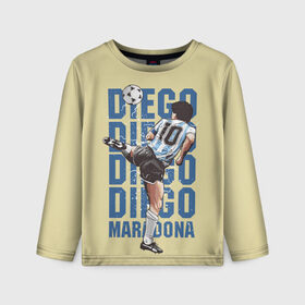 Детский лонгслив 3D с принтом Diego Diego в Екатеринбурге, 100% полиэстер | длинные рукава, круглый вырез горловины, полуприлегающий силуэт
 | 10 номер | diego | football | maradona | maradonna | арегнтина | бога | диего | марадона | марадонна | ретро | рука | сборная аргентины | футбол | футболист