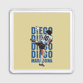 Магнит 55*55 с принтом Diego Diego в Екатеринбурге, Пластик | Размер: 65*65 мм; Размер печати: 55*55 мм | 10 номер | diego | football | maradona | maradonna | арегнтина | бога | диего | марадона | марадонна | ретро | рука | сборная аргентины | футбол | футболист