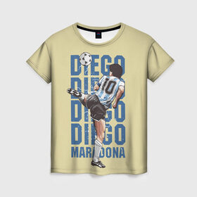 Женская футболка 3D с принтом Diego Diego в Екатеринбурге, 100% полиэфир ( синтетическое хлопкоподобное полотно) | прямой крой, круглый вырез горловины, длина до линии бедер | 10 номер | diego | football | maradona | maradonna | арегнтина | бога | диего | марадона | марадонна | ретро | рука | сборная аргентины | футбол | футболист