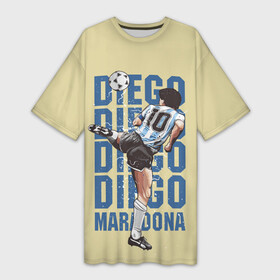Платье-футболка 3D с принтом Diego Diego в Екатеринбурге,  |  | 10 номер | diego | football | maradona | maradonna | арегнтина | бога | диего | марадона | марадонна | ретро | рука | сборная аргентины | футбол | футболист