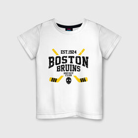 Детская футболка хлопок с принтом Бостон Брюинз в Екатеринбурге, 100% хлопок | круглый вырез горловины, полуприлегающий силуэт, длина до линии бедер | Тематика изображения на принте: boston | boston bruins | bruins | hockey | nhl | usa | бостон | бостон брюинз | нхл | спорт | сша | хоккей | шайба