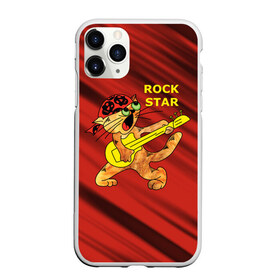 Чехол для iPhone 11 Pro Max матовый с принтом Rock Star в Екатеринбурге, Силикон |  | Тематика изображения на принте: cat | rock | star | кот | котенок | коты. рок | кошка. котик