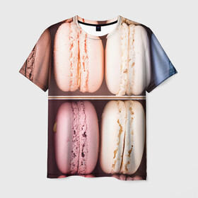 Мужская футболка 3D с принтом Макарон в Екатеринбурге, 100% полиэфир | прямой крой, круглый вырез горловины, длина до линии бедер | еда | макаронс | макароны | макаруни | макран | пирожное | франция | французская еда