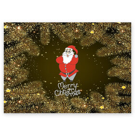 Поздравительная открытка с принтом Merry Christmas в Екатеринбурге, 100% бумага | плотность бумаги 280 г/м2, матовая, на обратной стороне линовка и место для марки
 | 