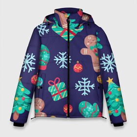 Мужская зимняя куртка 3D с принтом Новогоднее настроение в Екатеринбурге, верх — 100% полиэстер; подкладка — 100% полиэстер; утеплитель — 100% полиэстер | длина ниже бедра, свободный силуэт Оверсайз. Есть воротник-стойка, отстегивающийся капюшон и ветрозащитная планка. 

Боковые карманы с листочкой на кнопках и внутренний карман на молнии. | 