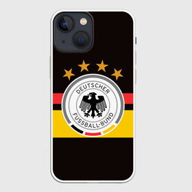 Чехол для iPhone 13 mini с принтом СБОРНАЯ ГЕРМАНИИ в Екатеринбурге,  |  | flag | football | germany | logo | sport | team | германия | логотип | сборная | спорт | флаг | футбол