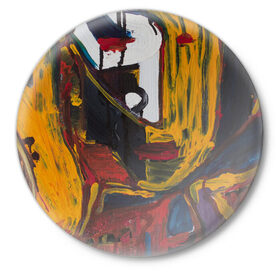 Значок с принтом Pan Gu в Екатеринбурге,  металл | круглая форма, металлическая застежка в виде булавки | искусство | картина | китай