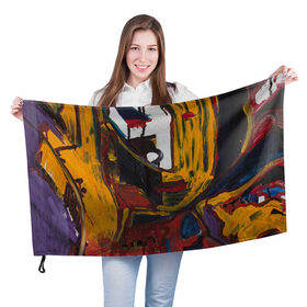 Флаг 3D с принтом Pan Gu в Екатеринбурге, 100% полиэстер | плотность ткани — 95 г/м2, размер — 67 х 109 см. Принт наносится с одной стороны | искусство | картина | китай