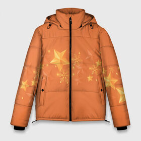 Мужская зимняя куртка 3D с принтом Золотые снежинки в Екатеринбурге, верх — 100% полиэстер; подкладка — 100% полиэстер; утеплитель — 100% полиэстер | длина ниже бедра, свободный силуэт Оверсайз. Есть воротник-стойка, отстегивающийся капюшон и ветрозащитная планка. 

Боковые карманы с листочкой на кнопках и внутренний карман на молнии. | 