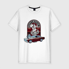 Мужская футболка хлопок Slim с принтом CHEVY NOVA в Екатеринбурге, 92% хлопок, 8% лайкра | приталенный силуэт, круглый вырез ворота, длина до линии бедра, короткий рукав | avto | custom car | muscle car | nova | машина | скорость