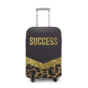 Чехол для чемодана 3D с принтом Success в Екатеринбурге, 86% полиэфир, 14% спандекс | двустороннее нанесение принта, прорези для ручек и колес | success | swag | блеск | блестки | китч | леопард | леопардовый принт | понты | успех | успешные люди | фрик