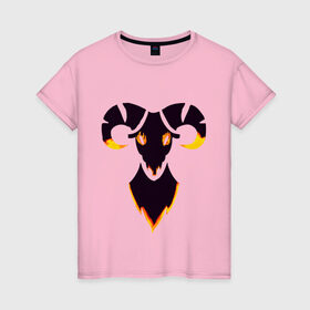 Женская футболка хлопок с принтом дьявольский овен в Екатеринбурге, 100% хлопок | прямой крой, круглый вырез горловины, длина до линии бедер, слегка спущенное плечо | 