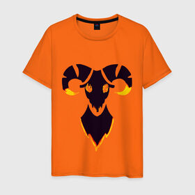 Мужская футболка хлопок с принтом дьявольский овен в Екатеринбурге, 100% хлопок | прямой крой, круглый вырез горловины, длина до линии бедер, слегка спущенное плечо. | 
