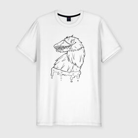 Мужская футболка хлопок Slim с принтом Хоррор орел в Екатеринбурге, 92% хлопок, 8% лайкра | приталенный силуэт, круглый вырез ворота, длина до линии бедра, короткий рукав | Тематика изображения на принте: 