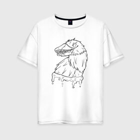 Женская футболка хлопок Oversize с принтом Хоррор орел в Екатеринбурге, 100% хлопок | свободный крой, круглый ворот, спущенный рукав, длина до линии бедер
 | Тематика изображения на принте: 