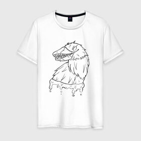 Мужская футболка хлопок с принтом Хоррор орел в Екатеринбурге, 100% хлопок | прямой крой, круглый вырез горловины, длина до линии бедер, слегка спущенное плечо. | Тематика изображения на принте: 