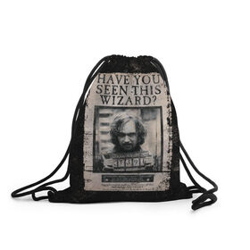 Рюкзак-мешок 3D с принтом Sirius Black в Екатеринбурге, 100% полиэстер | плотность ткани — 200 г/м2, размер — 35 х 45 см; лямки — толстые шнурки, застежка на шнуровке, без карманов и подкладки | black | sirius | vdzajul | блэк | гарри | поттер | сириус