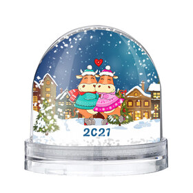 Снежный шар с принтом Влюбленные бык и корова 2021 в Екатеринбурге, Пластик | Изображение внутри шара печатается на глянцевой фотобумаге с двух сторон | 2021 | 7 января | bull | newyear | santa | бык | быки | бычок | год быка | дед мороз | корова | новогодние каникулы | новогодние праздники | новый 2021 | новый год | новый год 2021 | рождество | сани | санта | санта клаус