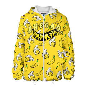 Мужская куртка 3D с принтом AHEGAO (banana) в Екатеринбурге, ткань верха — 100% полиэстер, подклад — флис | прямой крой, подол и капюшон оформлены резинкой с фиксаторами, два кармана без застежек по бокам, один большой потайной карман на груди. Карман на груди застегивается на липучку | ahegao | banana | o face | аниме | термин | физиономия | япония