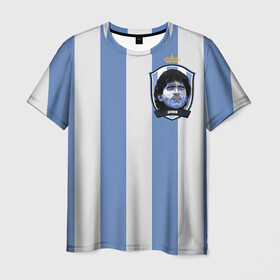 Мужская футболка 3D с принтом Диего Армандо Марадона D10S в Екатеринбурге, 100% полиэфир | прямой крой, круглый вырез горловины, длина до линии бедер | Тематика изображения на принте: d10s | maradona | аргентина | армандо | барселона | бога | джерси | диего | легенда | марадон | марадона | марадоны | рука | форма