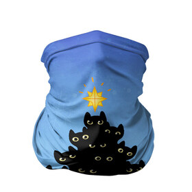 Бандана-труба 3D с принтом Кошачья ёлка в Екатеринбурге, 100% полиэстер, ткань с особыми свойствами — Activecool | плотность 150‒180 г/м2; хорошо тянется, но сохраняет форму | Тематика изображения на принте: 2021 | black cat | cat | cats | christmas | kitty | merry christmas | merry x mas | new year | puss | елка | ёлка из кошек | ель | кот | котенок | котик | котики | котоелка | котята | кошачья | кошка | кошки | новогодний | новогодняя | новый год