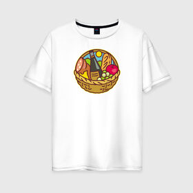 Женская футболка хлопок Oversize с принтом Пикник в Екатеринбурге, 100% хлопок | свободный крой, круглый ворот, спущенный рукав, длина до линии бедер
 | 