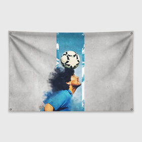 Флаг-баннер с принтом Diego в Екатеринбурге, 100% полиэстер | размер 67 х 109 см, плотность ткани — 95 г/м2; по краям флага есть четыре люверса для крепления | 10 номер | diego | football | maradona | maradonna | арегнтина | бога | диего | марадона | марадонна | ретро | рука | сборная аргентины | футбол | футболист