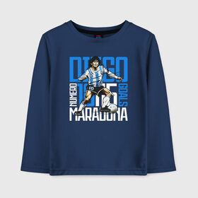 Детский лонгслив хлопок с принтом 10 Diego Maradona в Екатеринбурге, 100% хлопок | круглый вырез горловины, полуприлегающий силуэт, длина до линии бедер | 10 номер | diego | football | maradona | maradonna | арегнтина | бога | диего | марадона | марадонна | ретро | рука | сборная аргентины | футбол | футболист