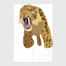Магнитный плакат 2Х3 с принтом Саблезубый тигр в Екатеринбурге, Полимерный материал с магнитным слоем | 6 деталей размером 9*9 см | 