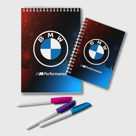 Блокнот с принтом BMW - Снежный в Екатеринбурге, 100% бумага | 48 листов, плотность листов — 60 г/м2, плотность картонной обложки — 250 г/м2. Листы скреплены удобной пружинной спиралью. Цвет линий — светло-серый
 | 2020 | auto | b m w | bmv | bmw | car | logo | moto | performance | power | series | sport | авто | б м в | бмв | год | игра | игры | иьц | лого | логотип | марка | машина | мото | мотоцикл | новогодний | новый | павер | перфоманс | серии |