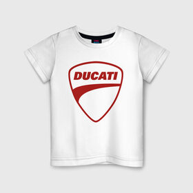 Детская футболка хлопок с принтом Ducati Logo (Z) в Екатеринбурге, 100% хлопок | круглый вырез горловины, полуприлегающий силуэт, длина до линии бедер | Тематика изображения на принте: audi | audi ag | corse | ducati | ducati corse | ducati motor holding | hypermotard | multistrada | panigale | scrambler | streetfighter | supersport | дукати | массимо борди | мото | фабио тальони