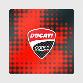 Магнит виниловый Квадрат с принтом Ducati Corse | Дукати (Z) в Екатеринбурге, полимерный материал с магнитным слоем | размер 9*9 см, закругленные углы | audi | audi ag | corse | ducati | ducati corse | ducati motor holding | hypermotard | multistrada | panigale | scrambler | streetfighter | supersport | дукати | массимо борди | мото | фабио тальони