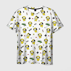 Мужская футболка 3D с принтом BT21 CHIMMY в Екатеринбурге, 100% полиэфир | прямой крой, круглый вырез горловины, длина до линии бедер | bt 21 | bt21 chimmy | bts | chimmy | бт 21 | собачка | чими