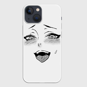 Чехол для iPhone 13 mini с принтом Ахегао личико в Екатеринбурге,  |  | аниме | ахегао | девушка | лицо | язык