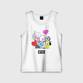 Детская майка хлопок с принтом BT21 chibi в Екатеринбурге,  |  | army | bt 21 | bt21 | bts | chimmy | cooky | koya | mang | rj | shooky | tata | van | арджей | бт21 | бтс | ван | коя | куки | манг | тата | чими | шоки