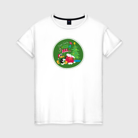 Женская футболка хлопок с принтом Dear Santa, I want it all... в Екатеринбурге, 100% хлопок | прямой крой, круглый вырез горловины, длина до линии бедер, слегка спущенное плечо | daffy | duck | tunes | vdzajul | дак | даффи