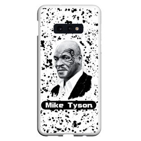 Чехол для Samsung S10E с принтом Mike Tyson в Екатеринбурге, Силикон | Область печати: задняя сторона чехла, без боковых панелей | boxer | boxing | great boxer | mike tyson | mike tyson lettering | mike tyson print | бокс | боксер | великий боксер | майк тайсон | надпись mike tyson | принт mike tyson