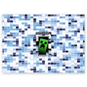 Поздравительная открытка с принтом Minecraft (S) в Екатеринбурге, 100% бумага | плотность бумаги 280 г/м2, матовая, на обратной стороне линовка и место для марки
 | craft | creeper | earth | logo | mine | minecraft | mobile | online | земля | игра | крипер | лого | майкрафт | майнкрафт | онлайн | подземелье