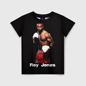 Детская футболка 3D с принтом Roy Jones в Екатеринбурге, 100% гипоаллергенный полиэфир | прямой крой, круглый вырез горловины, длина до линии бедер, чуть спущенное плечо, ткань немного тянется | boxer | boxing | great boxer | roy jones | roy jones lettering | roy jones print | бокс | боксер | великий боксер | надпись roy jones | принт roy jones | рой джонс