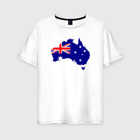 Женская футболка хлопок Oversize с принтом Австралия в Екатеринбурге, 100% хлопок | свободный крой, круглый ворот, спущенный рукав, длина до линии бедер
 | австралия | государство | материк | страна | флаг