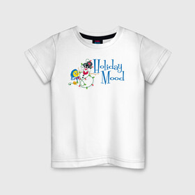 Детская футболка хлопок с принтом Holiday mood в Екатеринбурге, 100% хлопок | круглый вырез горловины, полуприлегающий силуэт, длина до линии бедер | cat | looney | sylvester | tunes | vdzajul | кот | сильвестр | твити